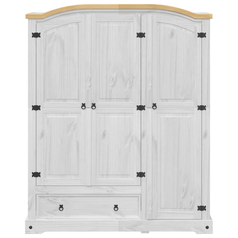 vidaXL Wardrobe Corona White 151.5x52x186 cm Solid Wood Pine