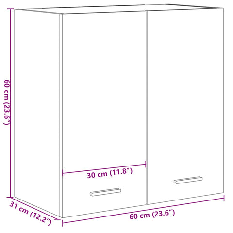 vidaXL Hanging Cabinet Lyon Sonoma Oak 60x31x60 cm Engineered Wood