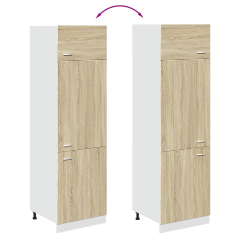 vidaXL Refrigerator Cabinet Lyon Sonoma Oak 60x57x207 cm Engineered Wood