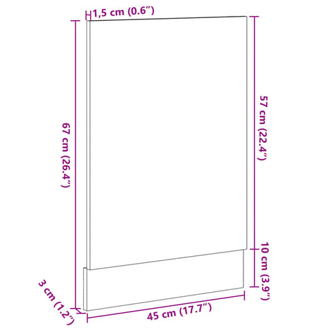 vidaXL Dishwasher Panel Lyon Sonoma Oak 45x3x67 cm Engineered Wood