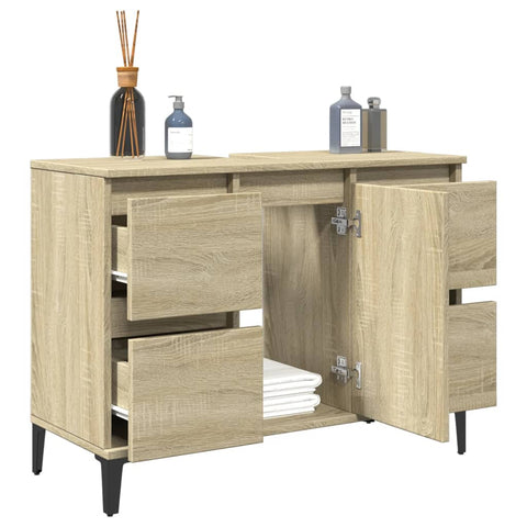 vidaXL Sink Cabinet Sonoma Oak 80x33x60 cm Engineered Wood