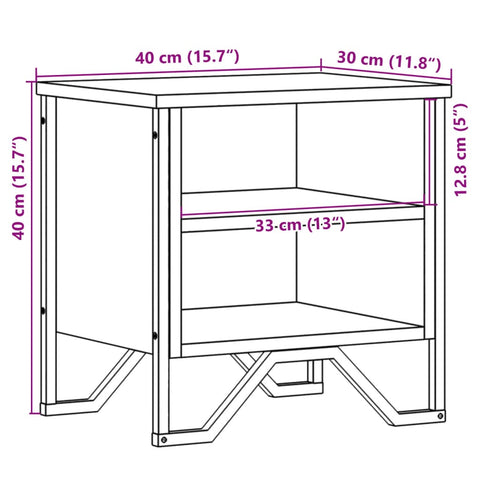 vidaXL Bedside Cabinet Brown Oak 2 pcs 40x30x40 cm Engineered Wood