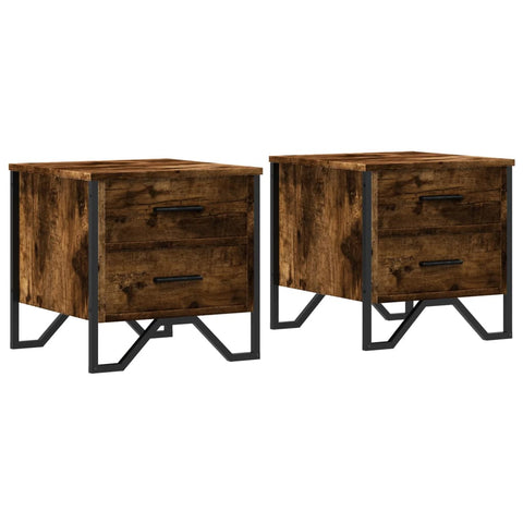 vidaXL Bedside Cabinets 2 pcs Smoked Oak 40x41x40 cm Engineered Wood