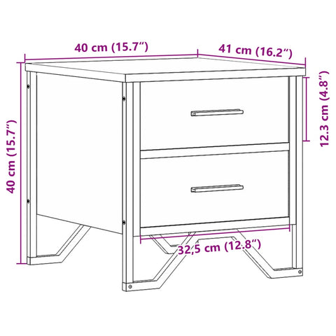 vidaXL Bedside Cabinet Grey Sonoma 40x41x40 cm Engineered Wood