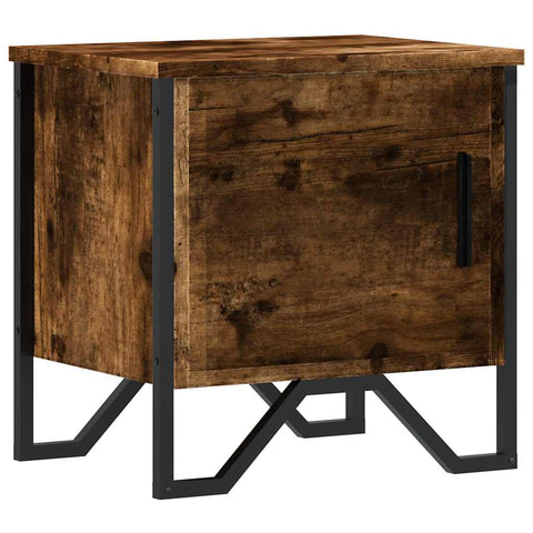 vidaXL Bedside Cabinet Smoked Oak 40x30x40 cm Engineered Wood