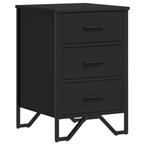 vidaXL Bedside Cabinet Black 40x41x60 cm Engineered Wood