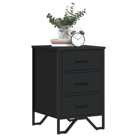 vidaXL Bedside Cabinet Black 40x41x60 cm Engineered Wood