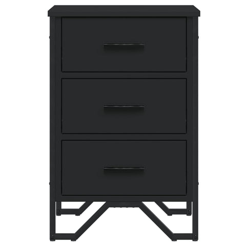 vidaXL Bedside Cabinet Black 40x41x60 cm Engineered Wood