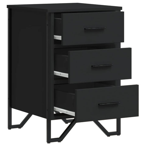vidaXL Bedside Cabinet Black 40x41x60 cm Engineered Wood