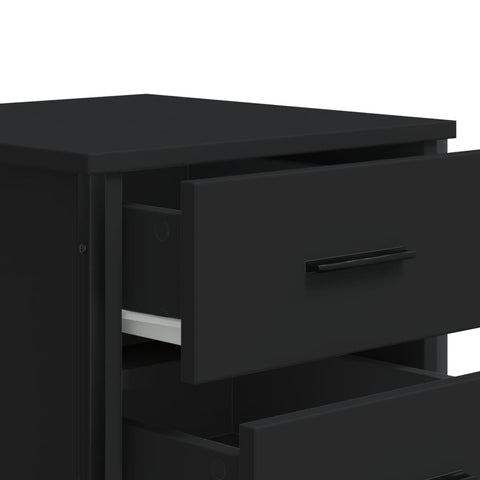 vidaXL Bedside Cabinet Black 40x41x60 cm Engineered Wood