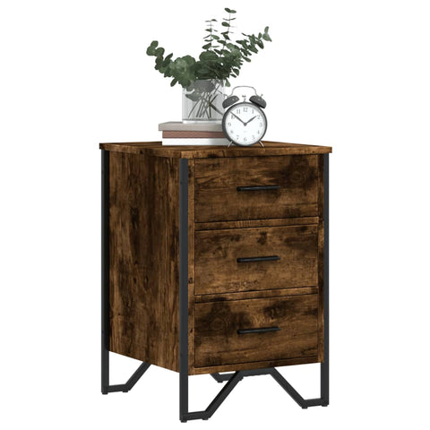 vidaXL Bedside Cabinet Smoked Oak 40x41x60 cm Engineered Wood