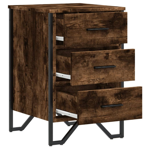 vidaXL Bedside Cabinet Smoked Oak 40x41x60 cm Engineered Wood