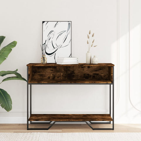 vidaXL Console Table Smoked Oak 100x35x74.5 cm Engineered Wood