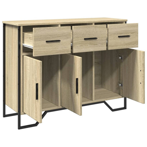 vidaXL Sideboard Sonoma Oak 97x32.5x74.5 cm Engineered Wood
