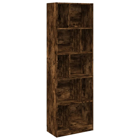 vidaXL Bookcase Smoked Oak 57x28.5x174 cm Engineered Wood