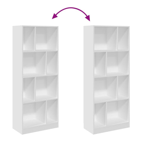 vidaXL Bookcase White 57x28.5x141 cm Engineered Wood