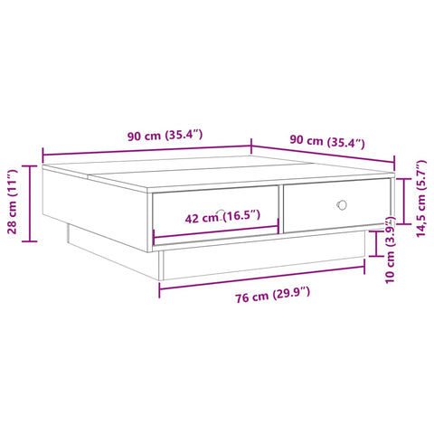 vidaXL Coffee Table Black 90x90x28 cm Engineered Wood