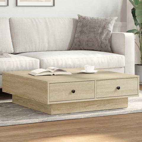 vidaXL Coffee Table Sonoma Oak 90x90x28 cm Engineered Wood