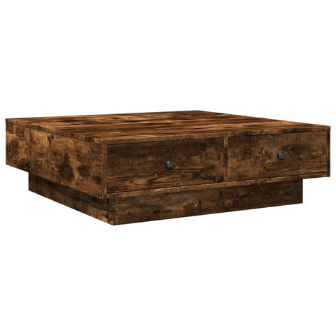 vidaXL Coffee Table Smoked Oak 90x90x28 cm Engineered Wood