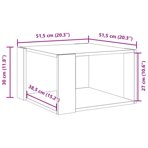 vidaXL Coffee Table Sonoma Oak 51.5x51.5x30 cm Engineered Wood
