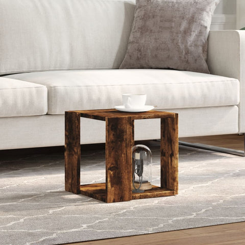 vidaXL Coffee Table Smoked Oak 32x32x30 cm Engineered Wood
