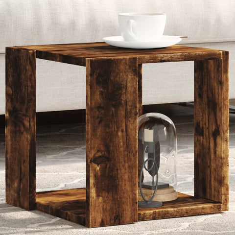 vidaXL Coffee Table Smoked Oak 32x32x30 cm Engineered Wood