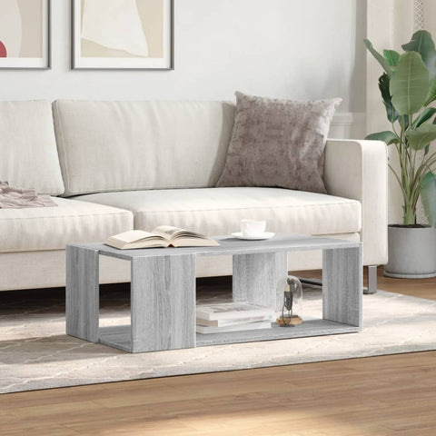vidaXL Coffee Table Grey Sonoma 89.5x48x30 cm Engineered Wood