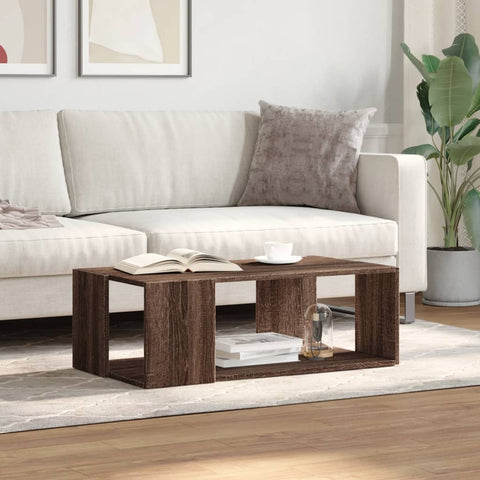 vidaXL Coffee Table Brown Oak 89.5x48x30 cm Engineered Wood