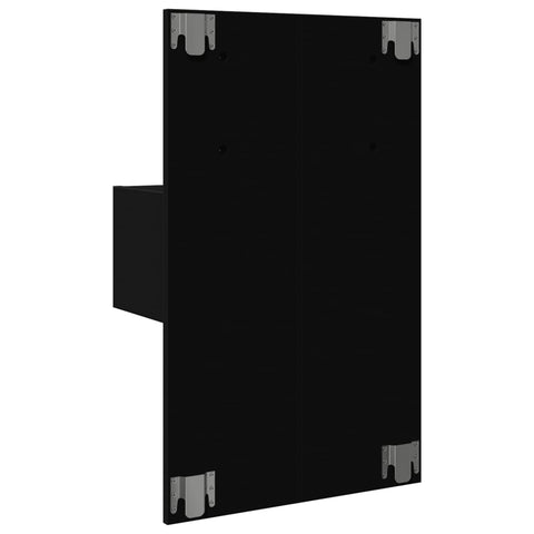 vidaXL Wall-mounted Bedside Cabinet with LED Lights Black