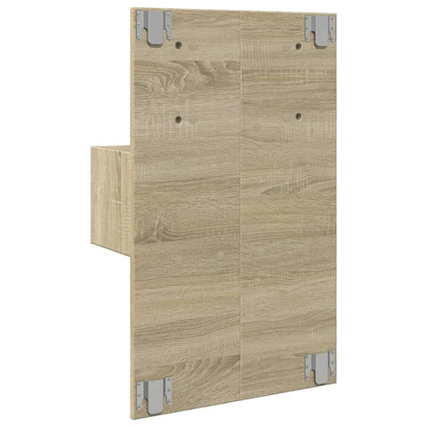 vidaXL Wall-mounted Bedside Cabinet with LED Lights Sonoma Oak