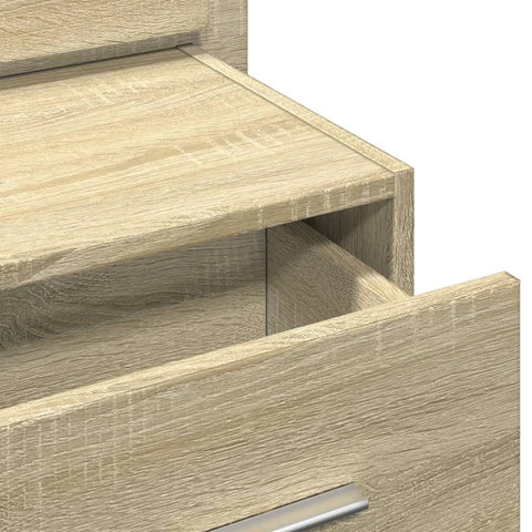 vidaXL Wall-mounted Bedside Cabinet with LED Lights Sonoma Oak