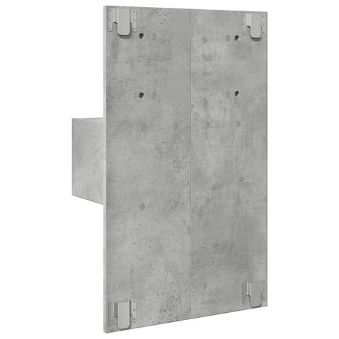 vidaXL Wall-mounted Bedside Cabinet with LED Lights Concrete Grey
