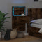 vidaXL Wall-mounted Bedside Cabinet with LED Lights Smoked Oak