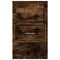 vidaXL Wall-mounted Bedside Cabinet with LED Lights Smoked Oak