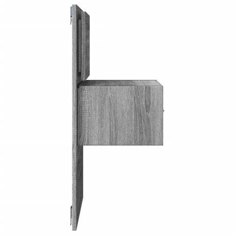 vidaXL Wall-mounted Bedside Cabinet with LED Lights Grey Sonoma