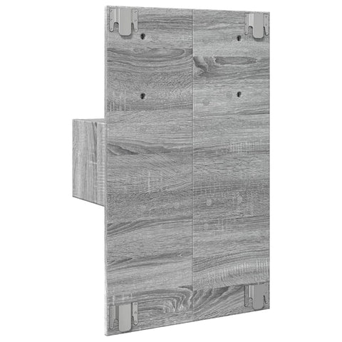 vidaXL Wall-mounted Bedside Cabinet with LED Lights Grey Sonoma