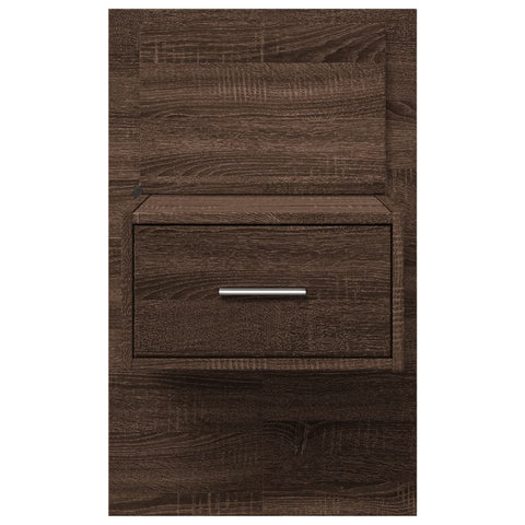vidaXL Wall-mounted Bedside Cabinet with LED Lights Brown Oak
