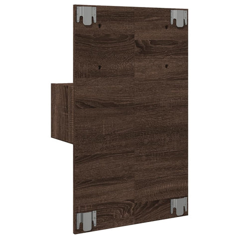 vidaXL Wall-mounted Bedside Cabinet with LED Lights Brown Oak