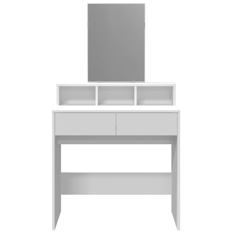 vidaXL Dressing Table with Mirror White 80x41x144.5 cm