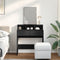vidaXL Dressing Table with Mirror Black 80x41x144.5 cm
