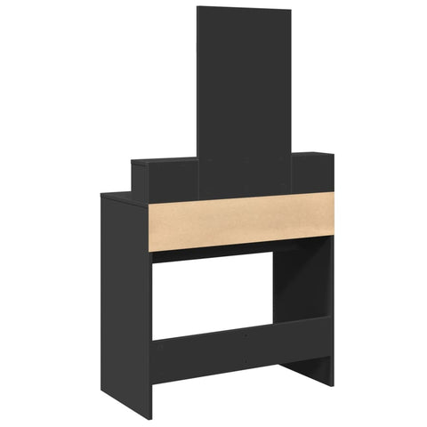 vidaXL Dressing Table with Mirror Black 80x41x144.5 cm