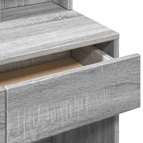 vidaXL Dressing Table with Mirror Grey Sonoma 80x41x144.5 cm