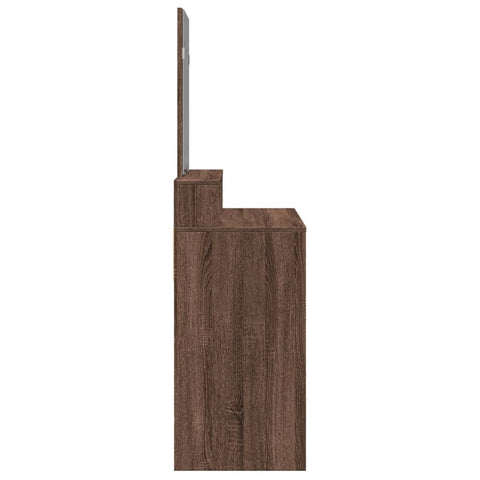 vidaXL Dressing Table with Mirror Brown Oak 80x41x144.5 cm