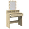 vidaXL Dressing Table with LED Sonoma Oak 80x41x144.5 cm