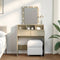 vidaXL Dressing Table with LED Sonoma Oak 80x41x144.5 cm