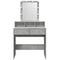 vidaXL Dressing Table with LED Concrete Grey 80x41x144.5 cm