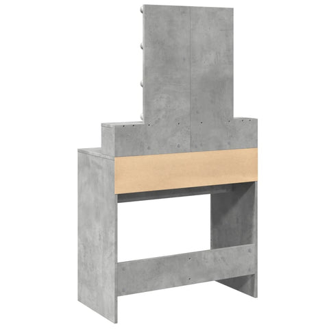 vidaXL Dressing Table with LED Concrete Grey 80x41x144.5 cm
