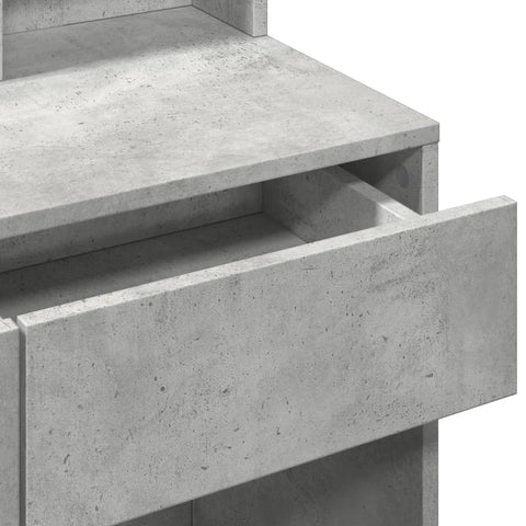 vidaXL Dressing Table with LED Concrete Grey 80x41x144.5 cm