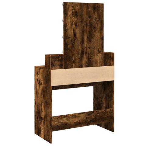 vidaXL Dressing Table with LED Smoked Oak 80x41x144.5 cm