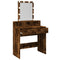 vidaXL Dressing Table with LED Smoked Oak 80x41x144.5 cm